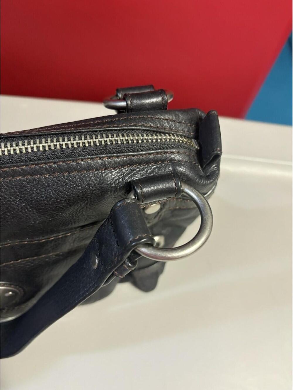 FOSSIL LONG LIVE VINTAGE BLACK LEATHER Shoulder Bag. Lots Of Space - Picture 16 of 16